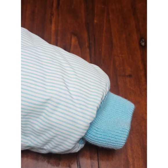 Vintage Hanna Andersson Baby Snowsuit Bunting Blue White Stripe Hooded Zip 70cm - Picture 5 of 11